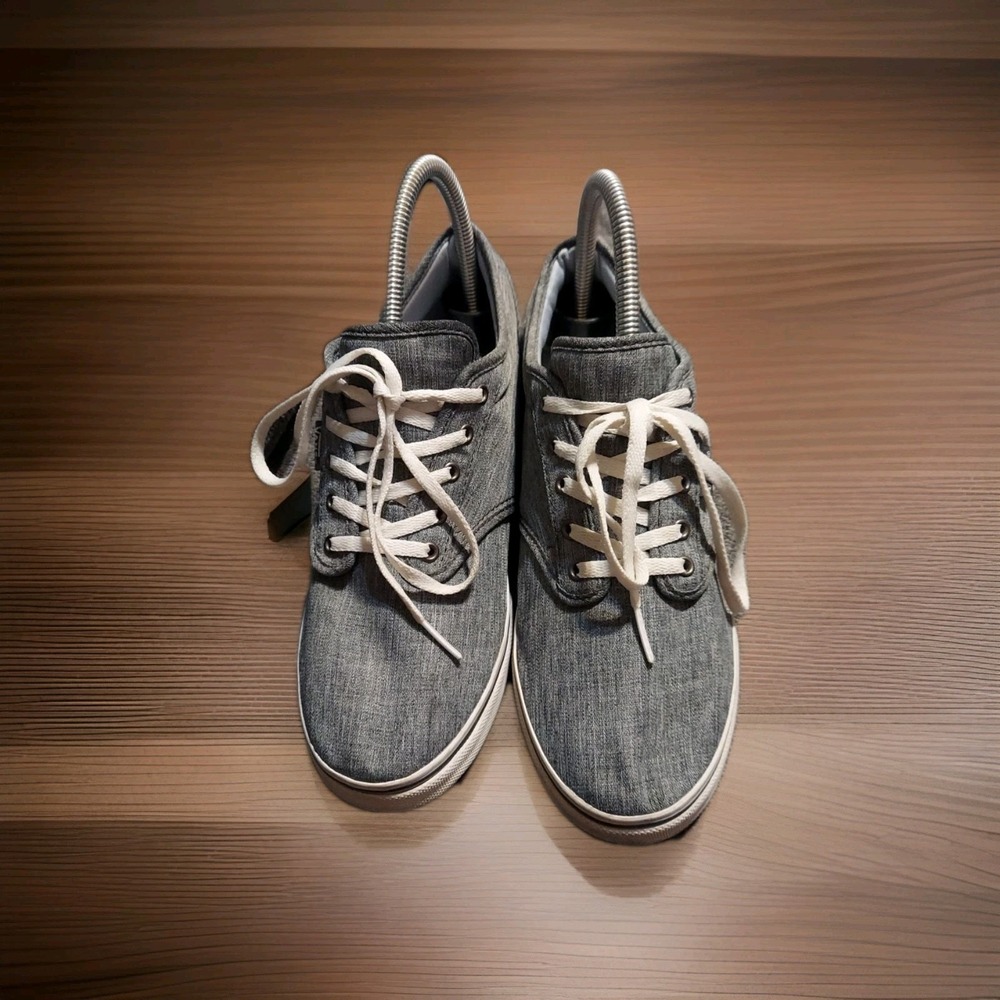 Vans Off The Wall Womens Old Skool Gray Low‎ Top Lace Up Canvas Sneakers Size 8
